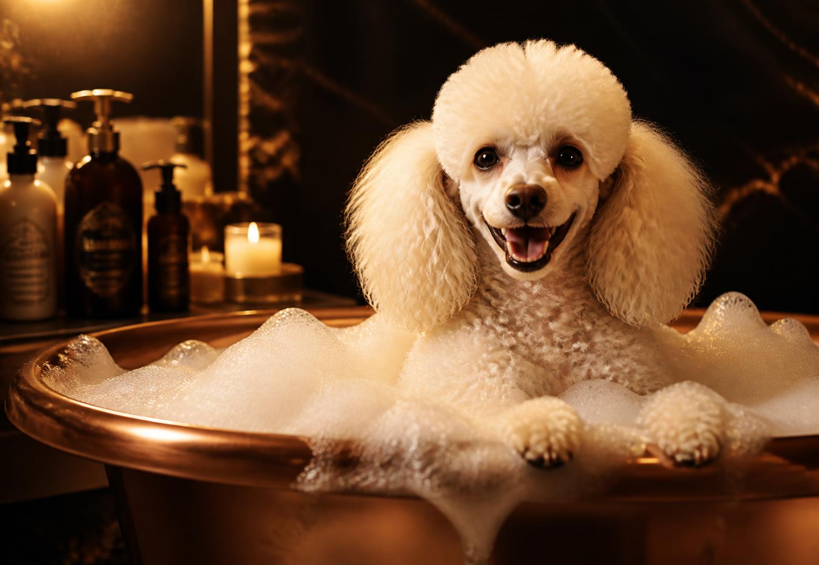 Perro relajado durante su sesión de spa en Royal Care